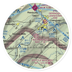 Wagner Airport (1PA4) VFR Sectional Sticker (20 mile)