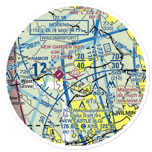 Whittle Airport (1PA6) VFR Sectional Sticker (20 mile)