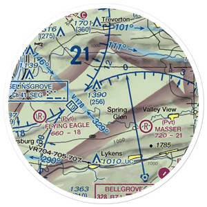 Schadels Airport (1PA9) VFR Sectional Sticker (20 mile)
