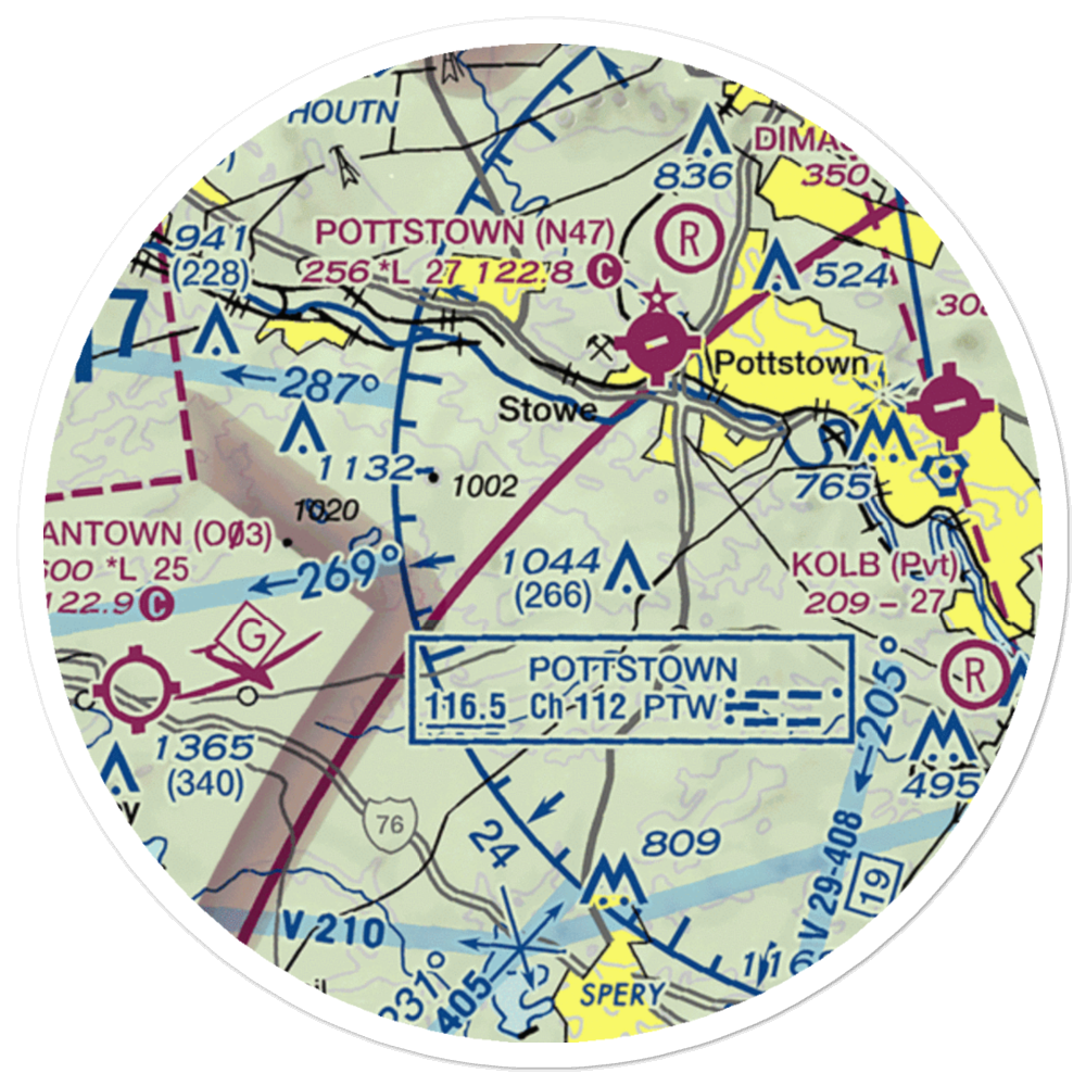 Bentley Airport (1PN0) VFR Sectional Sticker (20 mile) 