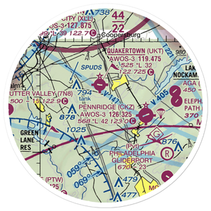 Wicker & Wings Aerodrome (1PS9) VFR Sectional Sticker (20 mile)