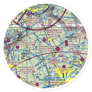 Wicker & Wings Aerodrome (1PS9) VFR Sectional Sticker (30 mile)