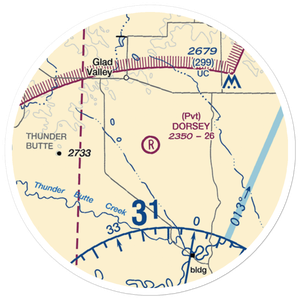 Dorsey Ranch Airport (1SD0) VFR Sectional Sticker (20 mile)