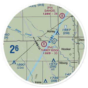 Turkey Ridge Airport (1SD3) VFR Sectional Sticker (20 mile)