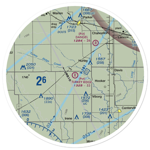 Turkey Ridge Airport (1SD3) VFR Sectional Sticker (30 mile)