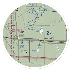 Drake Farm Airport (1SD5) VFR Sectional Sticker (30 mile)