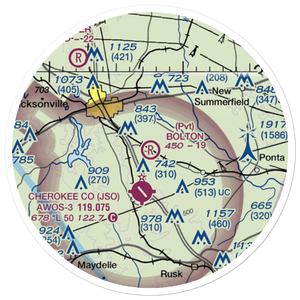Bolton Airport (1TE3) VFR Sectional Sticker (20 mile)