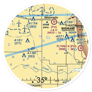Moore Airport (1TE6) VFR Sectional Sticker (20 mile)