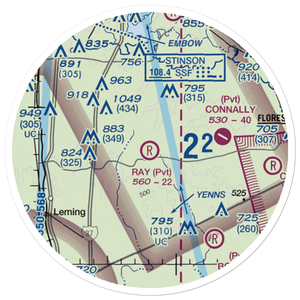 Ray Farm Airport (1TE7) VFR Sectional Sticker (20 mile)