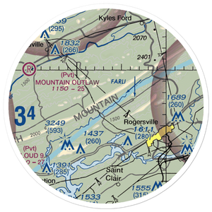 Kay Airport (1TN2) VFR Sectional Sticker (20 mile)