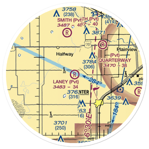Laney Farm Airport (1TX5) VFR Sectional Sticker (20 mile)