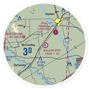 Killion Ranch Airport (1TX7) VFR Sectional Sticker (20 mile)