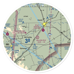 Killion Ranch Airport (1TX7) VFR Sectional Sticker (30 mile)