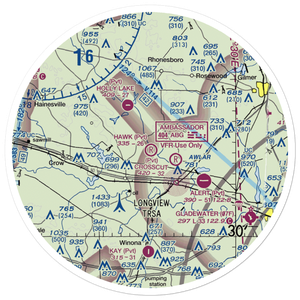 Hawk Ranch Airport (1TX9) VFR Sectional Sticker (30 mile)