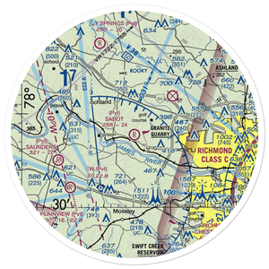 Sabot Airport (1VA0) VFR Sectional Sticker (30 mile)