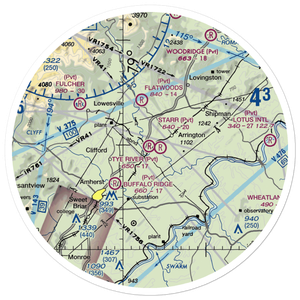 Tye River Airport (1VA3) VFR Sectional Sticker (30 mile)