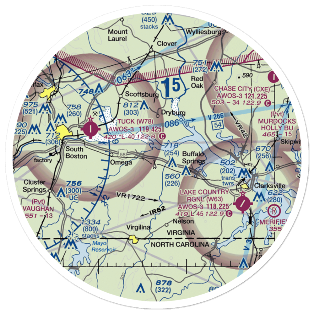 Aaron Penston Field (1VA7) VFR Sectional Sticker (30 mile) 