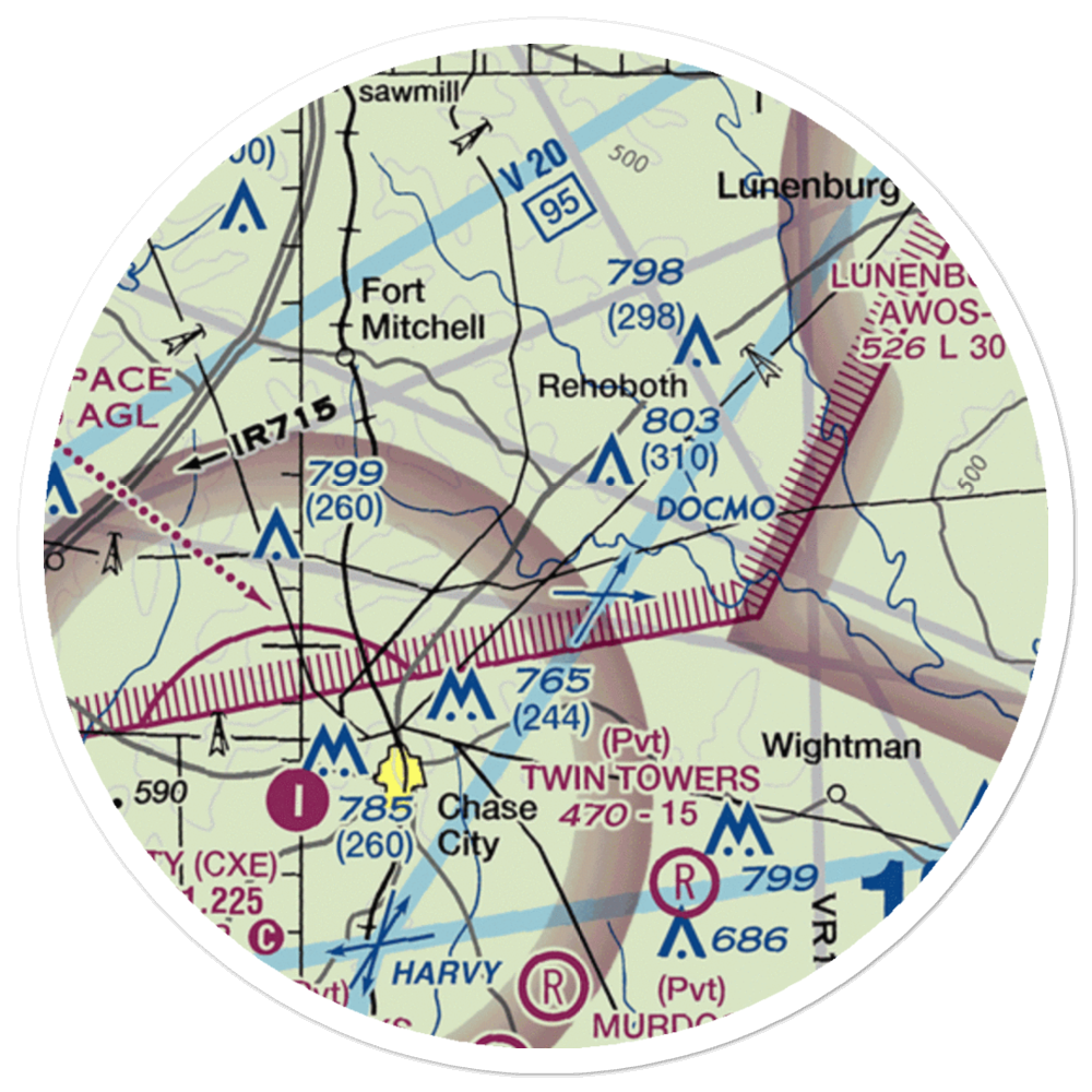 Hazelswart Airport (1VA8) VFR Sectional Sticker (20 mile) 