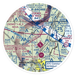 Flying T Farm Airport (1VA9) VFR Sectional Sticker (20 mile)
