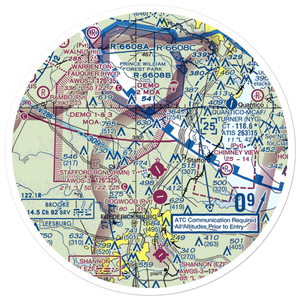 Flying T Farm Airport (1VA9) VFR Sectional Sticker (30 mile)