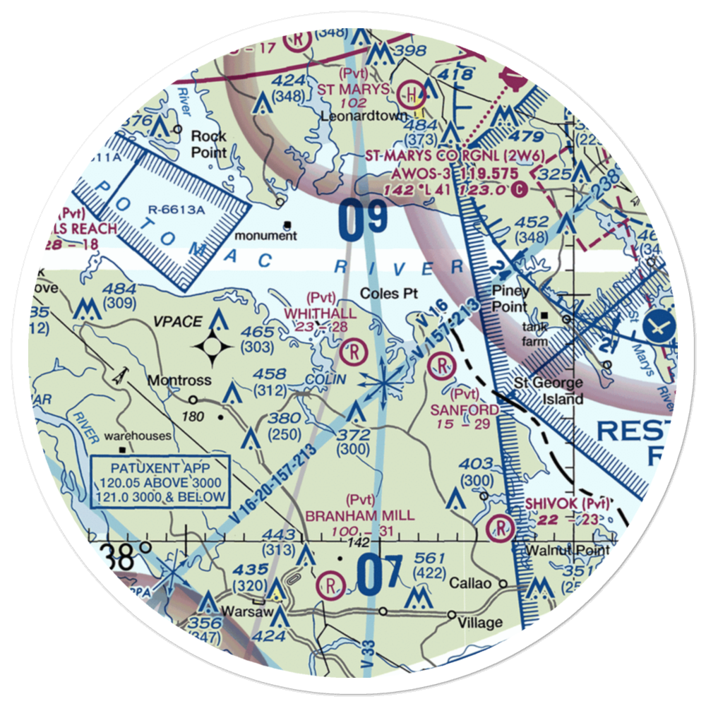 Whithall Farm Airport (1VG2) VFR Sectional Sticker (30 mile) 