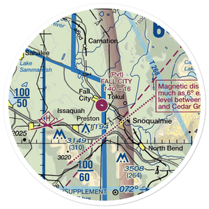 Fall City Airport (1WA6) VFR Sectional Sticker (20 mile)