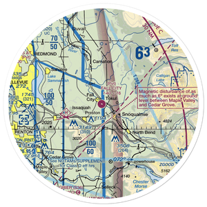 Fall City Airport (1WA6) VFR Sectional Sticker (30 mile)