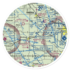 Spring Valley Farm Airport (1WI0) VFR Sectional Sticker (30 mile)