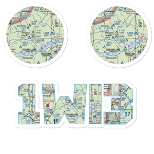 Bed-Ah-Wick Field (1WI3) VFR Sectional Sticker Pack