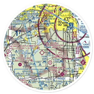 Aero Estates Airport (1WI6) VFR Sectional Sticker (30 mile)