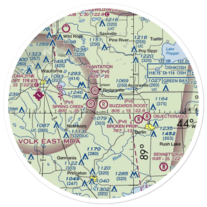 Buzzards Roost Airport (1WI7) VFR Sectional Sticker (30 mile)