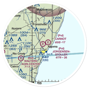 Jorgensen - Stoller Airport (1WI8) VFR Sectional Sticker (20 mile)