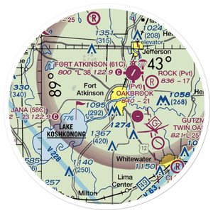 Blackhawk Island Airport (1WI9) VFR Sectional Sticker (20 mile)