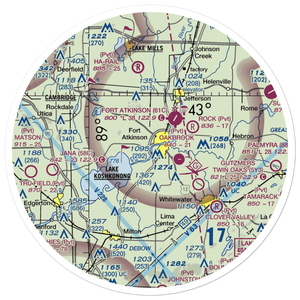 Blackhawk Island Airport (1WI9) VFR Sectional Sticker (30 mile)