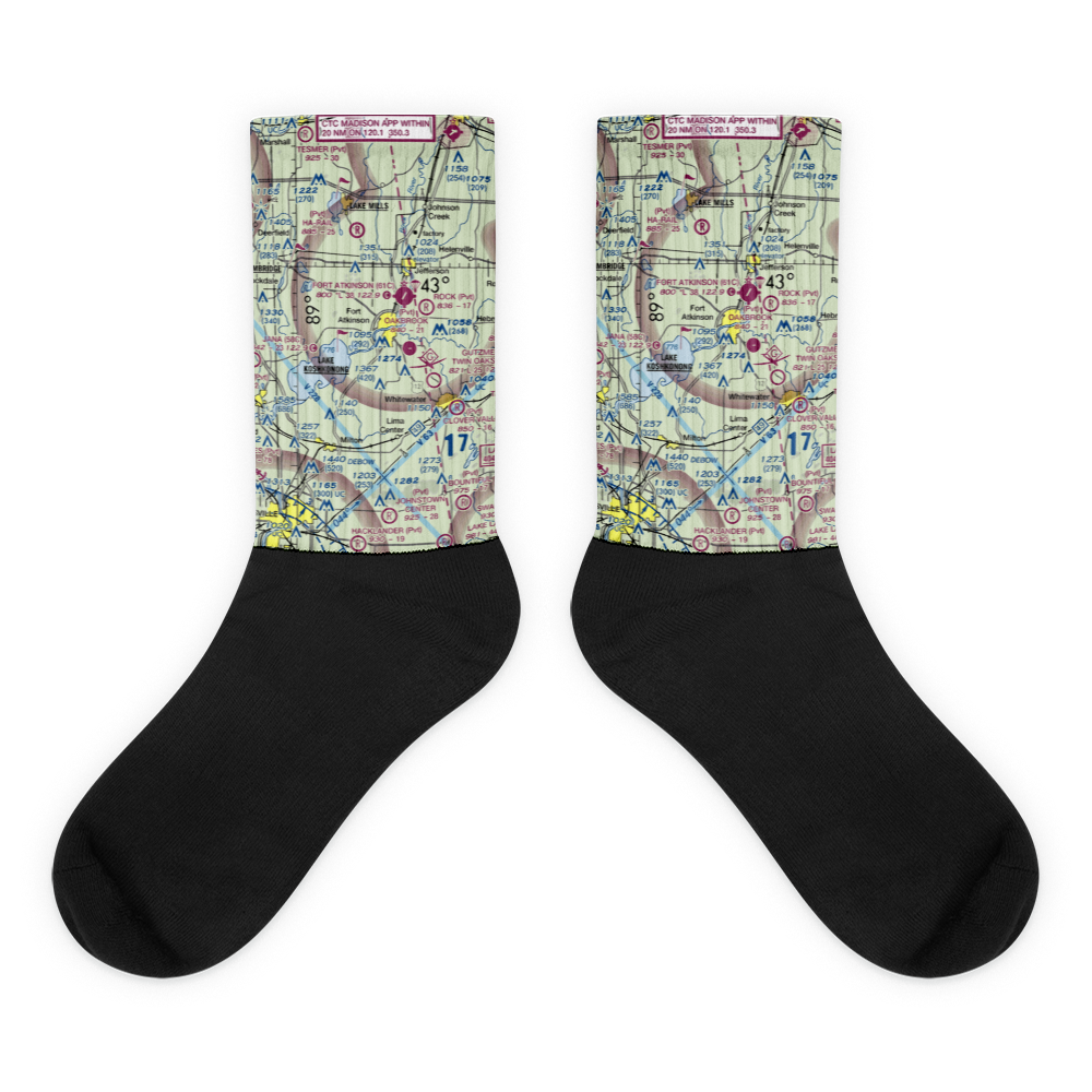 Blackhawk Island Airport (1WI9) VFR Sectional Socks 