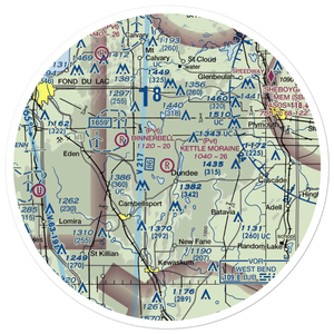 Kettle Moraine Airport (1WN1) VFR Sectional Sticker (30 mile)