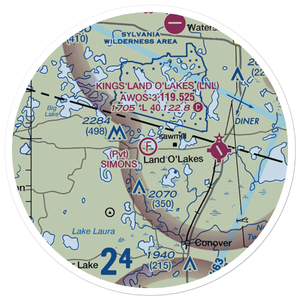 Simons Airfield (1WN5) VFR Sectional Sticker (20 mile)