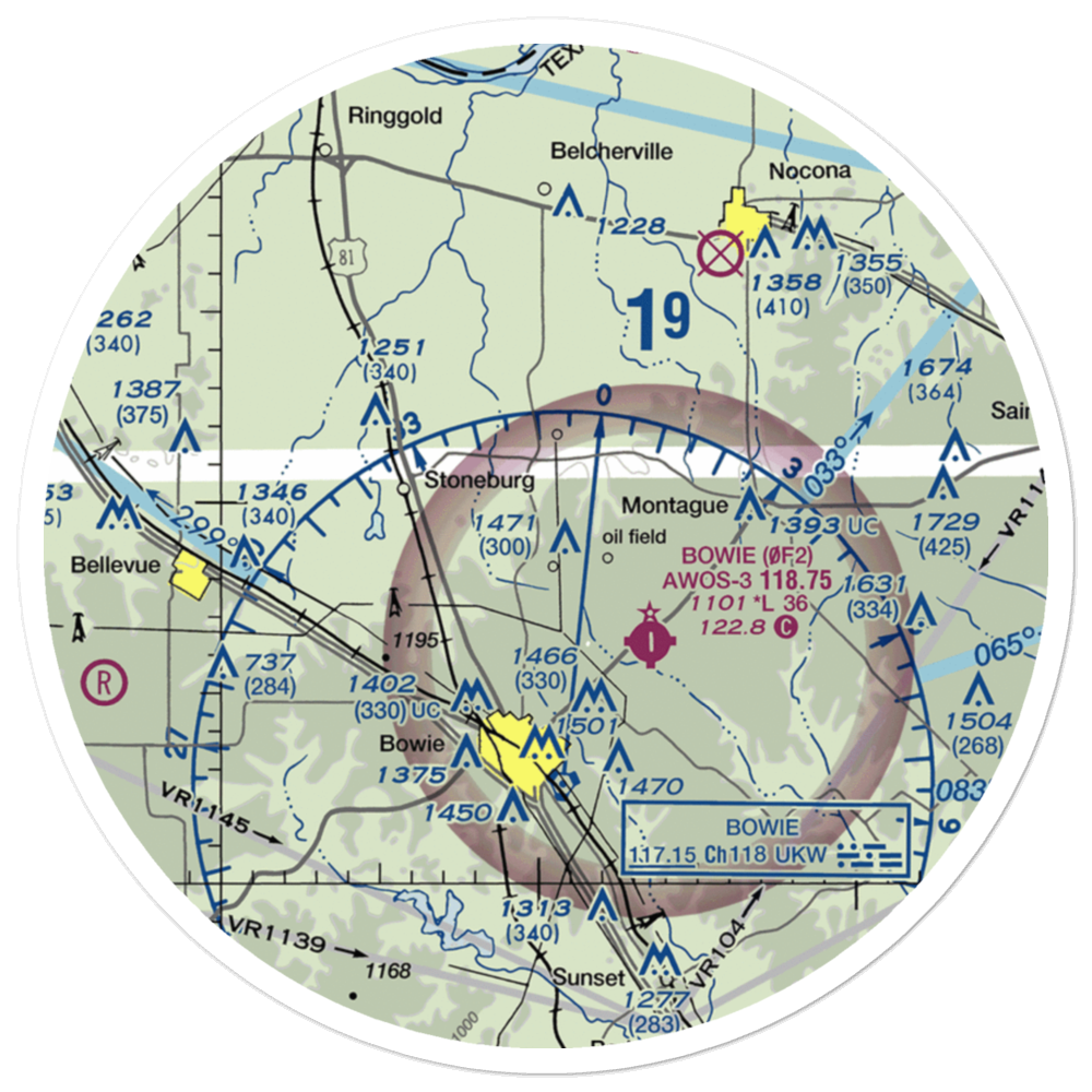 Sky Acres Airport (1XA1) VFR Sectional Sticker (30 mile) 