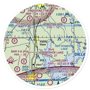 Tailwheel Acres Airport (1XA6) VFR Sectional Sticker (20 mile)