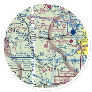 Gloster Aerodrome (1XA7) VFR Sectional Sticker (30 mile)
