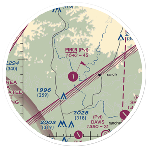 Pinon Ranch Airport (1XS8) VFR Sectional Sticker (20 mile)