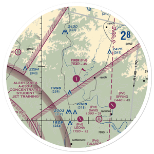 Pinon Ranch Airport (1XS8) VFR Sectional Sticker (30 mile)