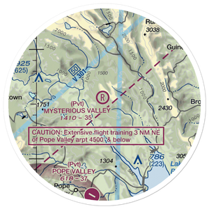 Mysterious Valley Airport (20CL) VFR Sectional Sticker (20 mile)