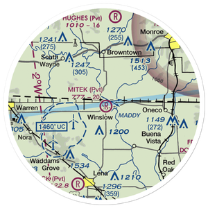 Mitek Airport (20IS) VFR Sectional Sticker (20 mile)
