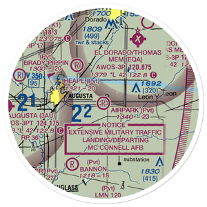 Airpark Estates Airport (20KS) VFR Sectional Sticker (20 mile)