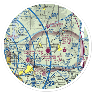 Royal Wood Aerodrome (20MO) VFR Sectional Sticker (30 mile)