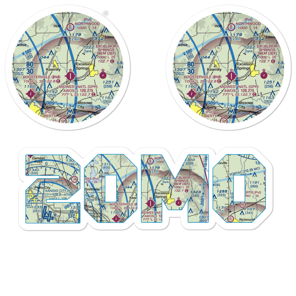 Royal Wood Aerodrome (20MO) VFR Sectional Sticker Pack 