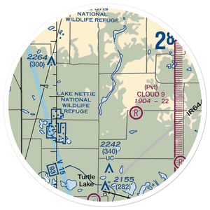 Crooked Lake Airstrip (20ND) VFR Sectional Sticker (20 mile)