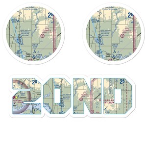 Crooked Lake Airstrip (20ND) VFR Sectional Sticker Pack