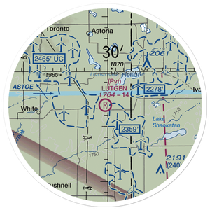 Lutgen Airport (20SD) VFR Sectional Sticker (20 mile)